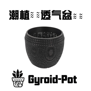 潮流块根、多肉、龙舌兰、龟甲龙植物3D打印透水呼吸透气盆MD005
