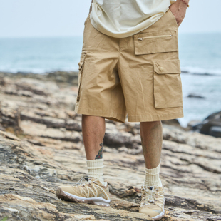 FEAROM男士休闲裤日系工装多口袋短裤男运动宽松夏季潮牌五分裤子