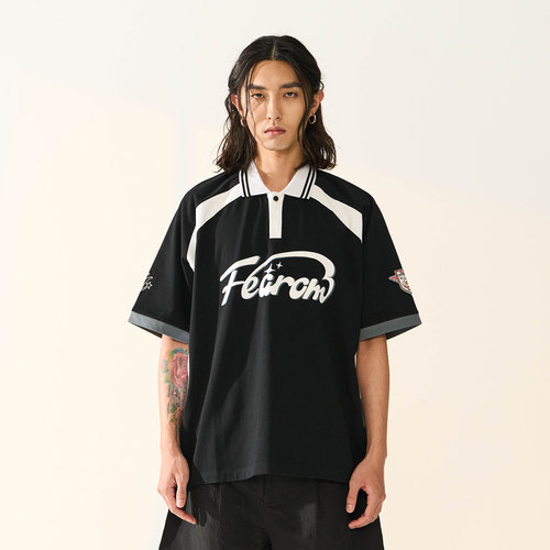 FEAROM美式拼接POLO短袖