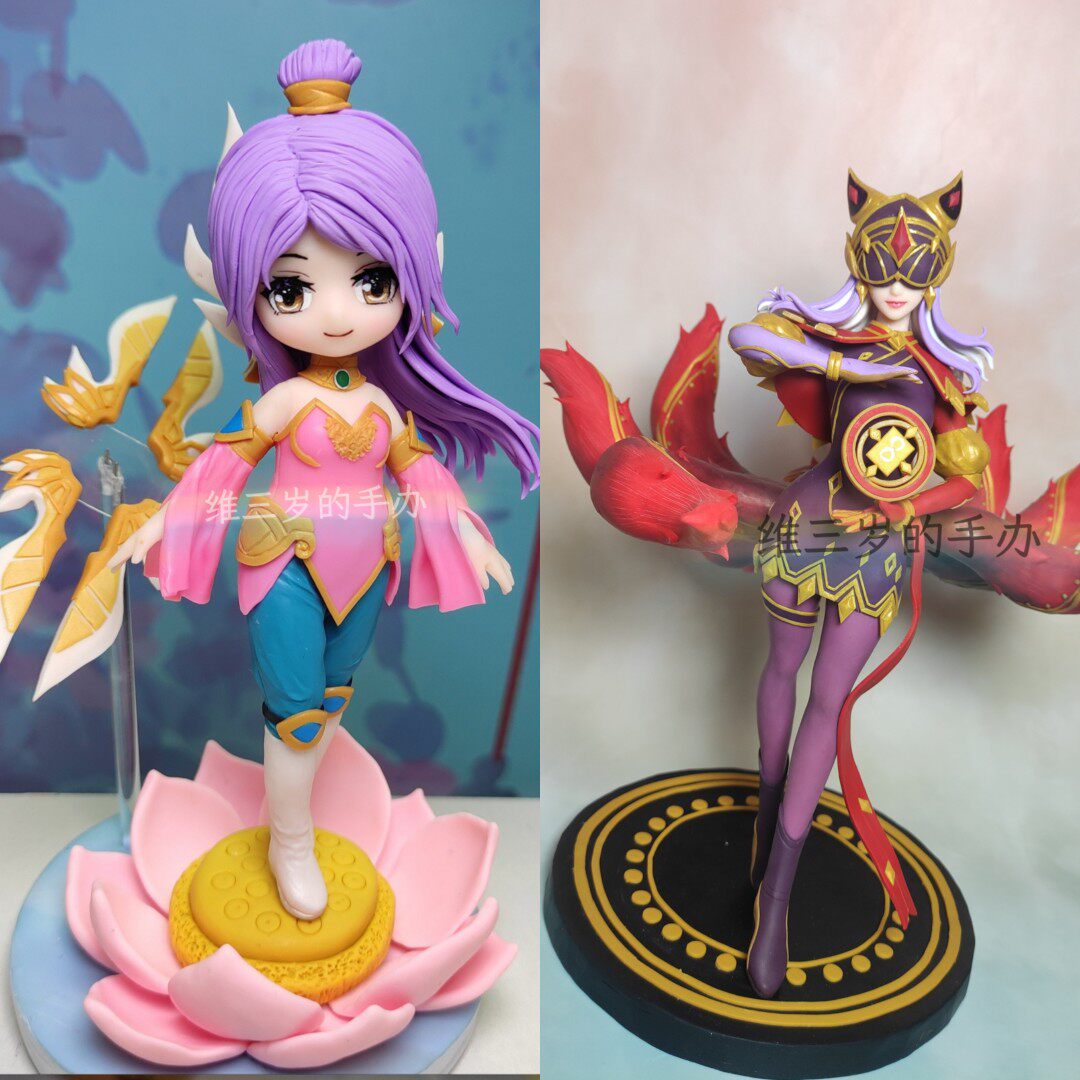 英雄联盟阿狸手办来图定做软陶手办定制粘土人泥人人偶正比q版