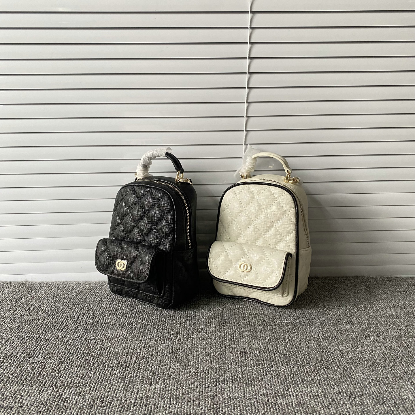 头层牛皮小包小香风菱格纹链条双肩包包女新款真皮小背包旅行背包