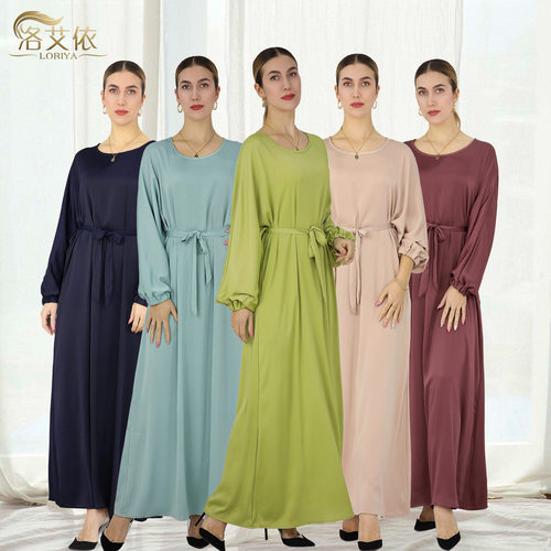 New pure color dress速卖通基础款纯色大码净色女士连衣裙LR585