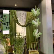 端午美陈蝴蝶开业环创绿色夏日荷花主题灯笼挂饰古风国风布置中式