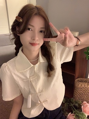 新中式国风盘扣长袖衬衫女