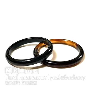 天然黑玛瑙戒指圈指环尾戒特细圆环跑环细条线条简约时尚韩版女款