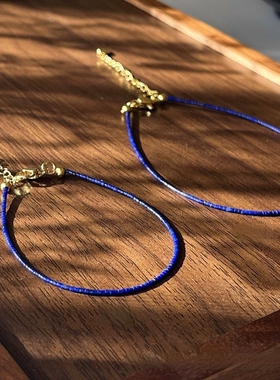 天然青金石1MM管珠手链多圈设计感高保色可调节极细女显白手串