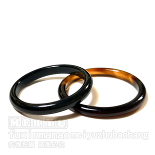 纯天然玛瑙戒指圈圆环尾戒指环红色黑色白色特细光面款女