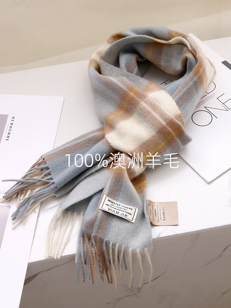 İngilis yunlu plaid şərf — qadın və kişi üçün isti şərf