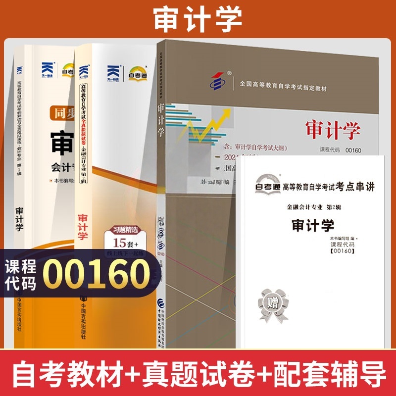 全新正版 自考教材+辅导+试卷 00160审计学 丁瑞玲中国财经版2025年成人成教成考 自考函授教育专科套本大专升本科