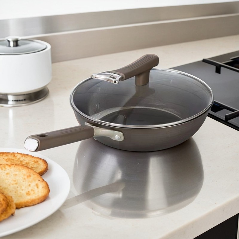 新款双面钛锅钛盾不粘锅家用炒菜锅有钛平底炒锅电磁炉燃气灶通用