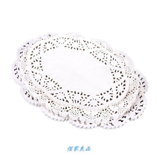 椭圆形花底纸6.5*9通花 英寸花纹餐垫纸 一次性果盘吸油镂空垫纸