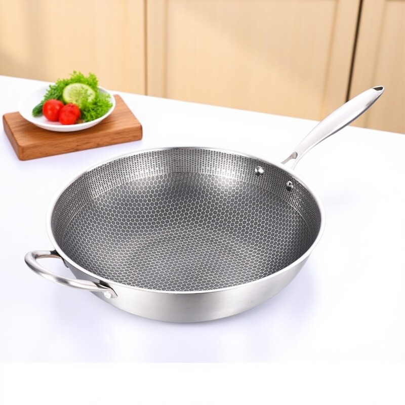 不锈钢不沾锅通用欧式风特厚防烫