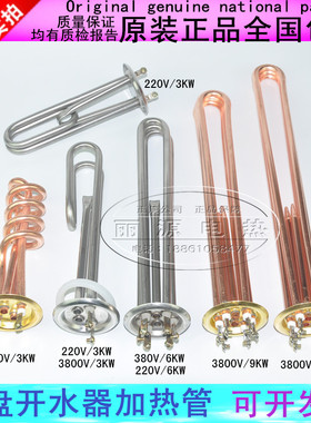 丽源电热63mm开水器加热管 热水器发热管电热管 3KW/6KW/9KW/12KW