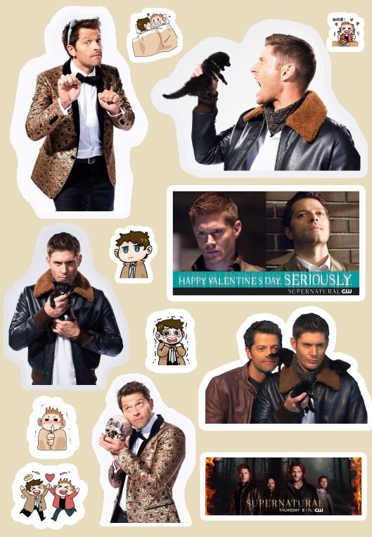 邪恶力量supernatural贴纸SPN cockles destiel真人贴纸