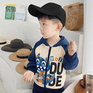 儿童卫衣恐龙小童男童外套春秋薄款男宝宝秋装潮连帽童装开衫运动