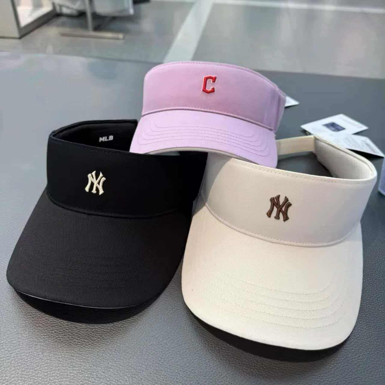 韩国MLB专柜正品春夏款经典简约NY标空顶帽防晒遮阳帽3ASCB0153