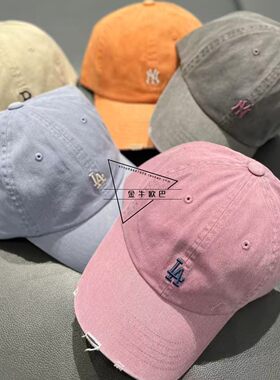韩国MLB正品26春夏新款糖果色超小标破洞棒球帽鸭舌帽3ACPB096N
