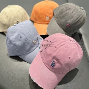 韩国MLB正品26春夏新款糖果色超小标破洞棒球帽鸭舌帽3ACPB096N