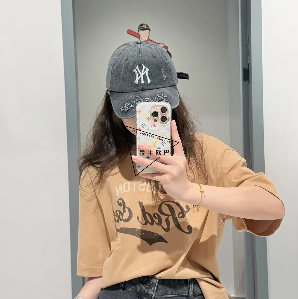 韩国MLB专柜正品25SS新款复古做旧刺绣标鸭舌帽棒球帽鸭3ACPV195N