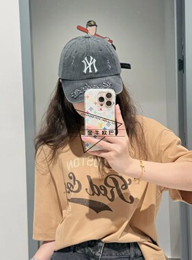 韩国MLB专柜正品25SS新款复古做旧刺绣标鸭舌帽棒球帽鸭3ACPV195N