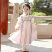 汉服女童冬季 唐装 加厚古装 中国风儿童小女孩古风仙气襦裙2024新款