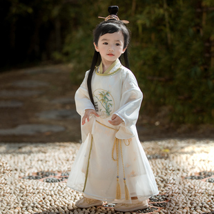 汉服男童春装宝宝中国风明制长袍唐装仙气古风套装儿童两件套古装