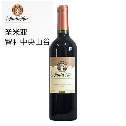 智利红酒中央圣米亚赤霞珠梅洛