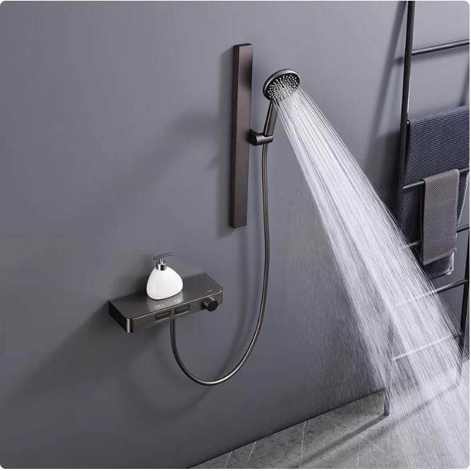 灰色花洒恒温全铜恒温浴室花洒