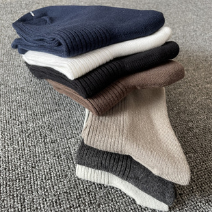 优质袜子4双男女双针纯棉商务搭配黑白长筒中筒纯棉袜防臭子四季