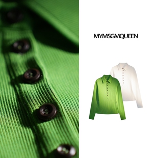 朔方时尚百搭polo领针织上衣