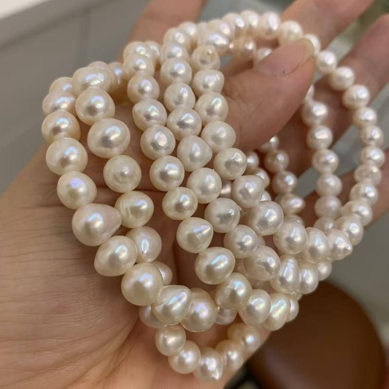 天然淡水珍珠手链 巴洛克手串 6mm 时尚爆款 DIY设计散珠 批发