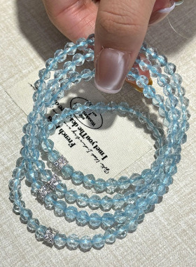s925纯银天然托帕石手串女中古轻奢风小蛮腰葫芦时尚独特小众手链