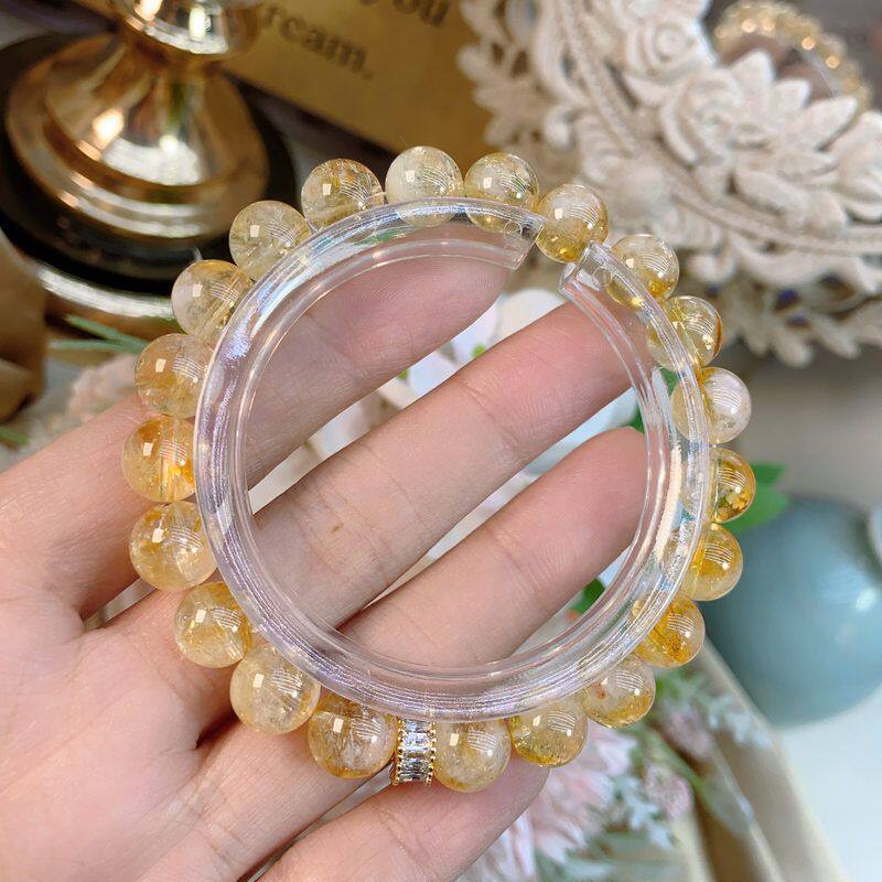 天然黄水晶黄阿塞碎碎冰蜂蜜奶盖轻奢时尚女士手串W10147