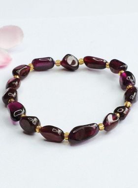 眷钰 天然石榴石手串巴西紫牙乌水晶彩宝工厂批发代发S2060507