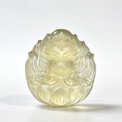 精工小高货天然黄水晶元宝九尾狐