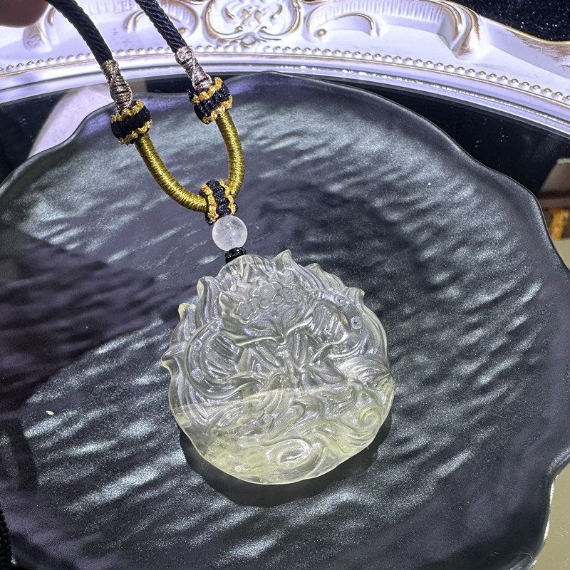 天然黄水晶修仙娘娘九尾狐狸吊