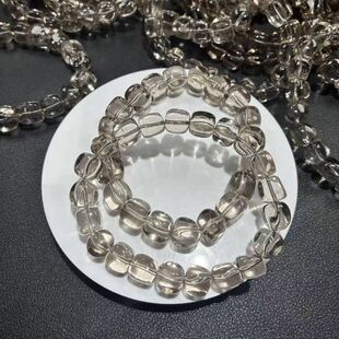 浅白茶晶手串天然茶晶方糖随形手链男女款diy配饰配件厂家批发