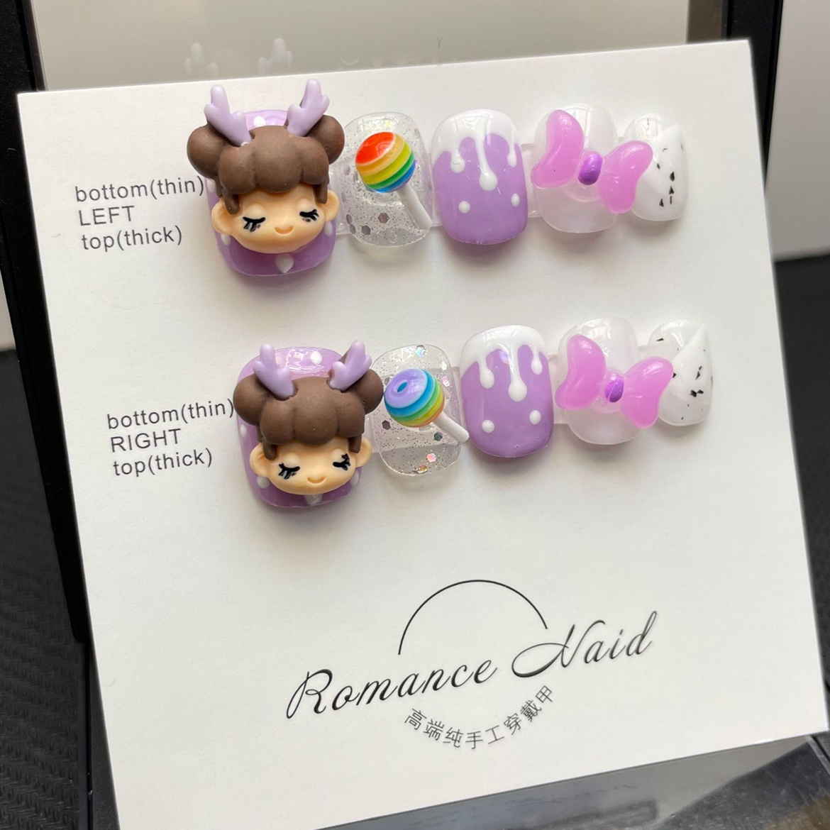 清货款纯手工可爱泡泡糖女孩光疗美甲成品穿戴甲可拆卸假指甲贴片