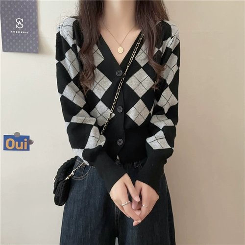 Весенний сексуальный трикотажный кардиган, приталенный лонгслив, тренд сезона, в западном стиле, V-образный вырез