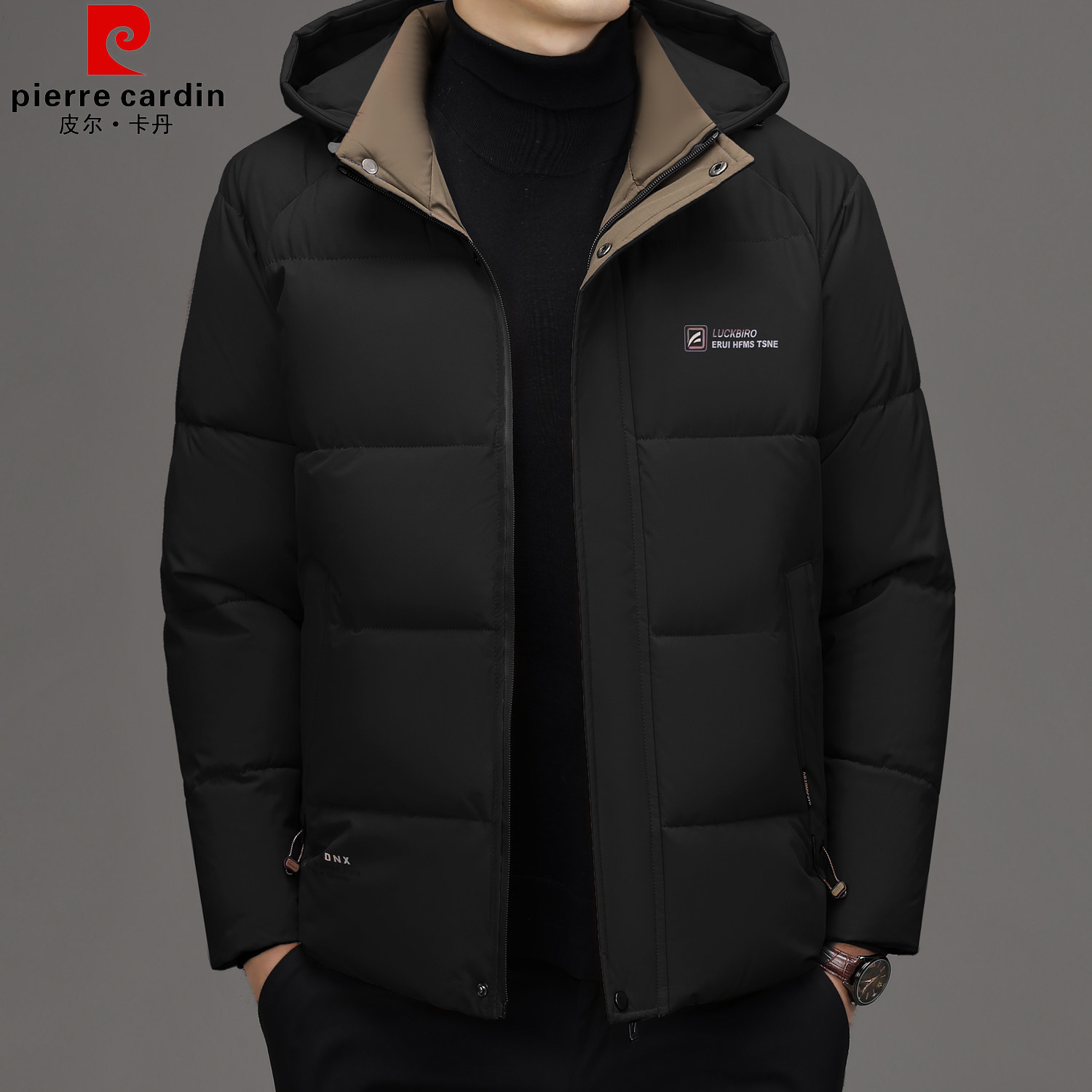 皮尔卡丹男士冬季加厚羽绒棉服