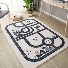 ковер 儿童房地毯可爱卡通汽车轨道客厅卧室家用地垫女孩男孩房间床边 Tao Heung