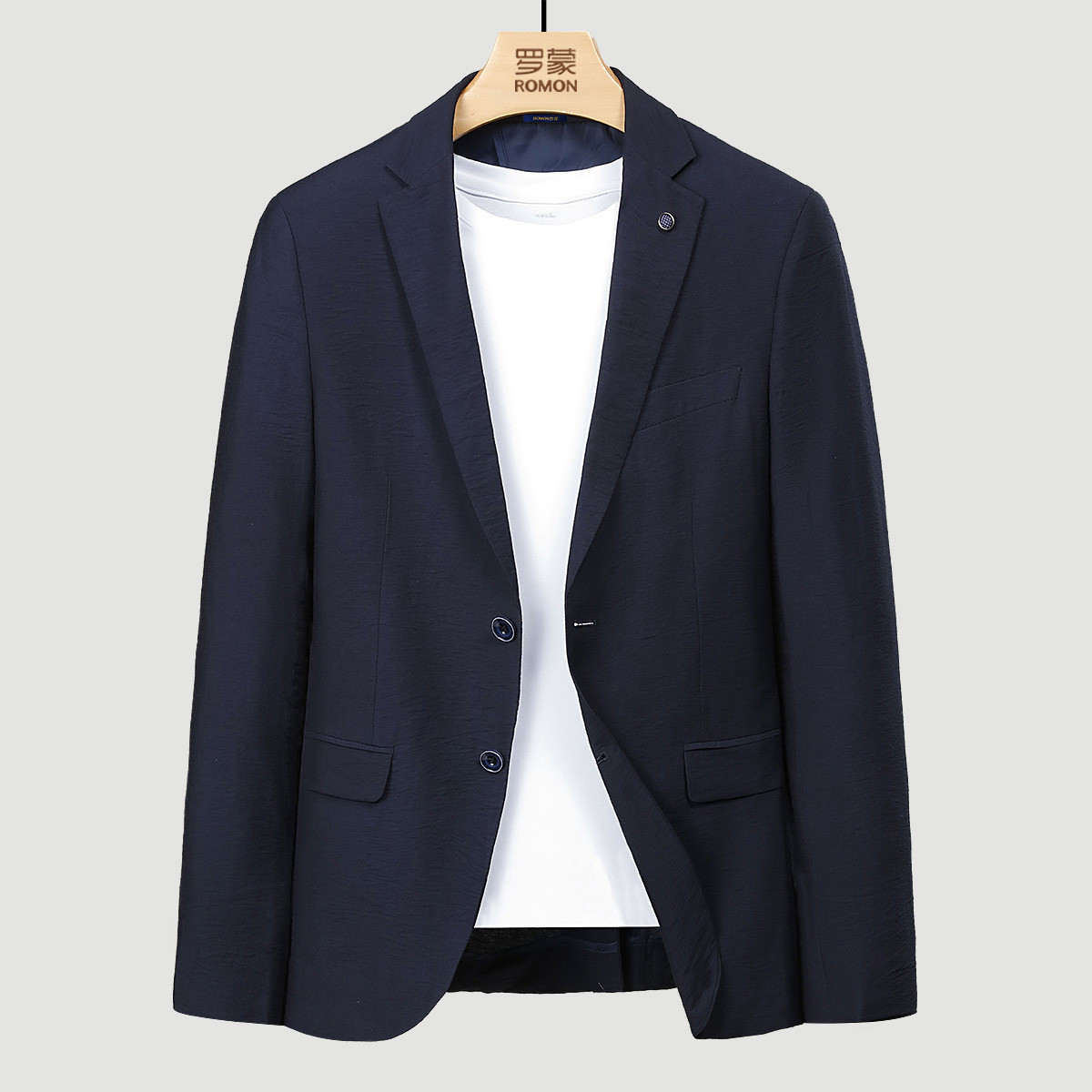 罗蒙男单西外套2025秋季新款修身职业商务西装纯色日常百搭西服NX