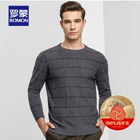 Luomen nam 2019 mới mùa thu và mùa đông mỏng cổ tròn quý ông kinh doanh áo len áo len len - Kéo qua áo hoodie nam