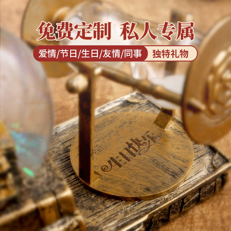 欧式装饰品复古水晶球沙漏计w时器文艺客厅桌面巴黎埃菲尔铁塔摆