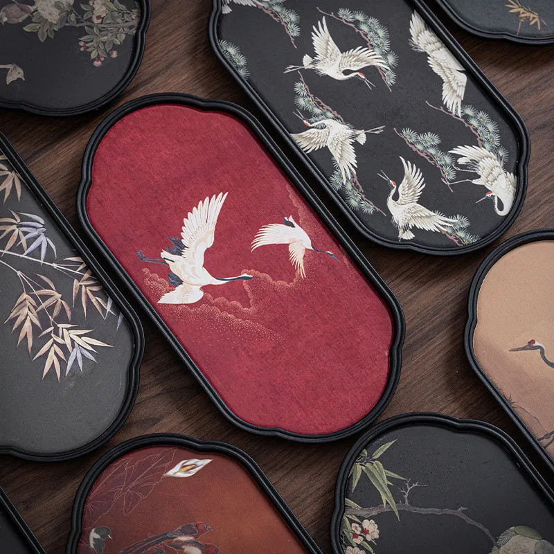 茶托盘干泡茶盘小型吸水茶台家用2024新款壶承国潮一人饮茶具复古