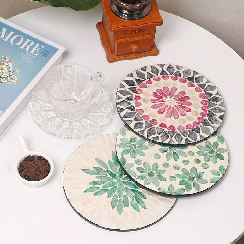 越南貝殼圓形隔熱餐墊點心托盤