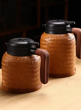 大漆竹编304内胆保温壶
