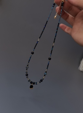 一梦星河原创设计汉服璎珞暗黑系串珠项链女复古黑色百搭锁骨链