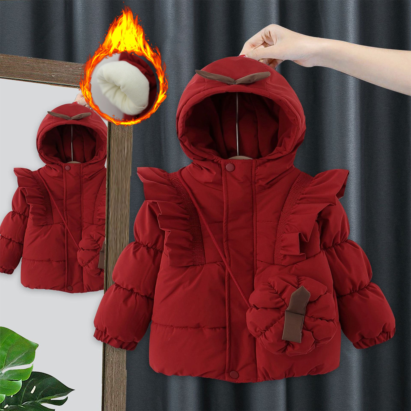 一周岁半女宝宝红色棉服加绒加厚女童冬装外套洋气公主南瓜包棉衣,童装/婴儿装/亲子装,普通外套,淘宝优惠券,粉丝福利购,淘宝优惠卷