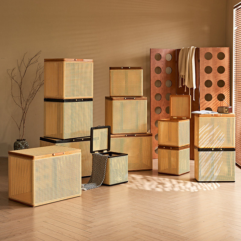 实木藤编收纳箱创意收纳凳储物凳北欧民宿侘寂风家具迷你储物箱子,收纳整理,收纳箱,淘宝优惠券,粉丝福利购,淘宝优惠卷